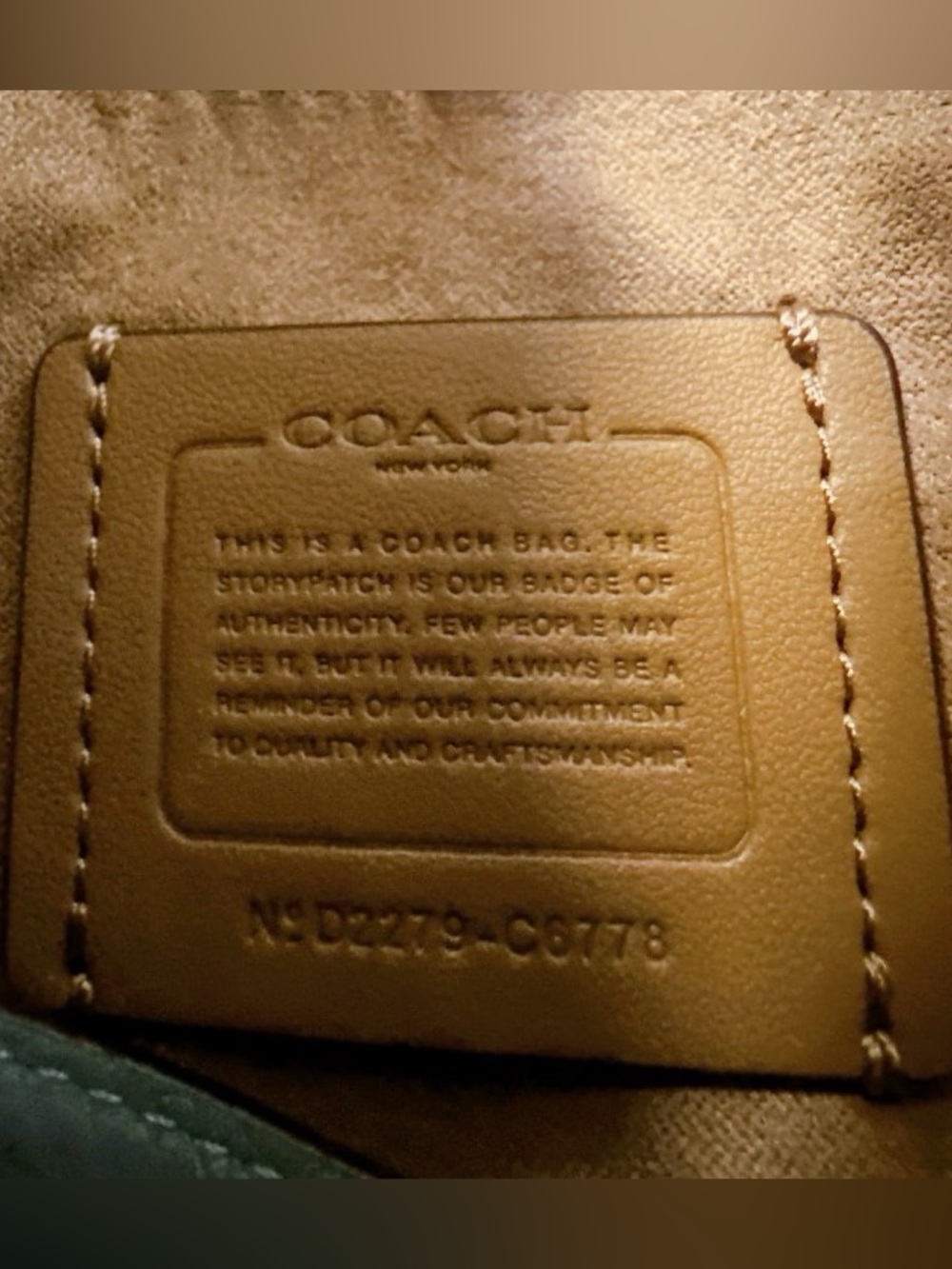 Coach Teal Leather Satchel with Gold Hardware - Picture 16 of 16